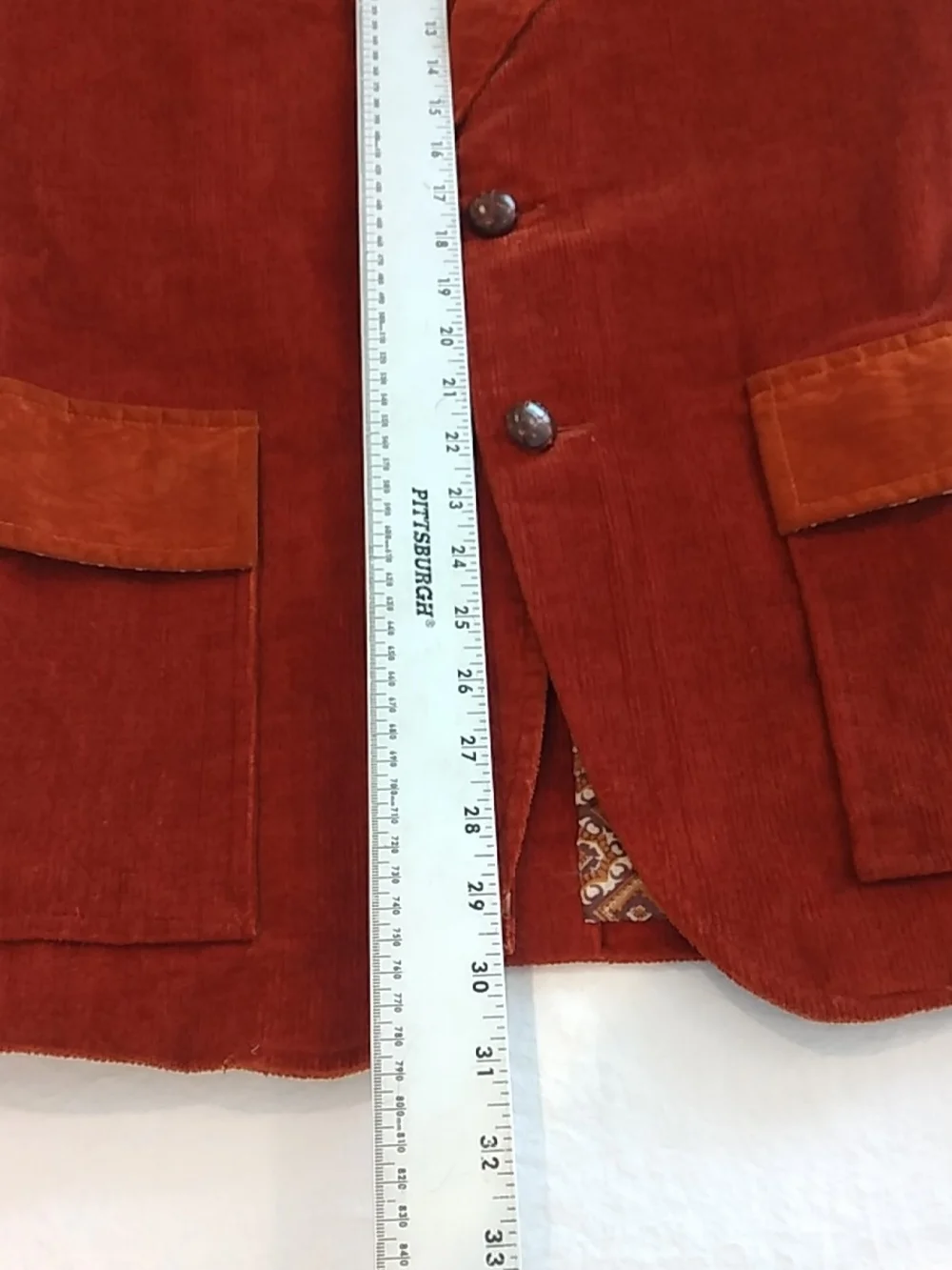 Vintage Made In Japan Men's Rust Corduroy Blazer - Classic Tailored Jacket 38R